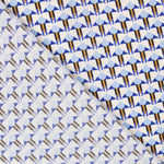 Satén Mate Geométrico Azul - Ribes y Casals