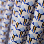 Satén Mate Geométrico Azul - Ribes y Casals