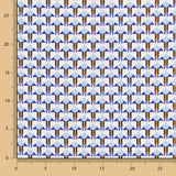 Satén Mate Geométrico Azul - Ribes y Casals