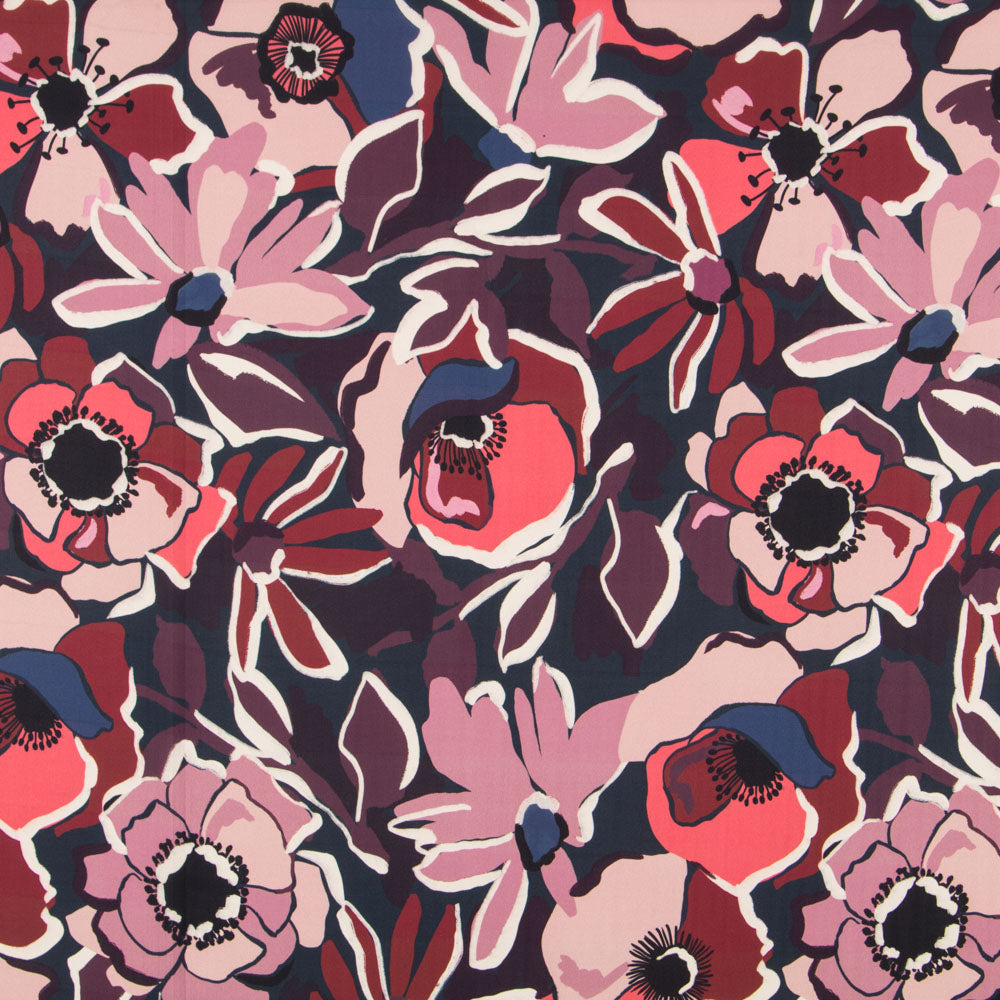 Crepe Fina Botánica Granate - Ribes y Casals