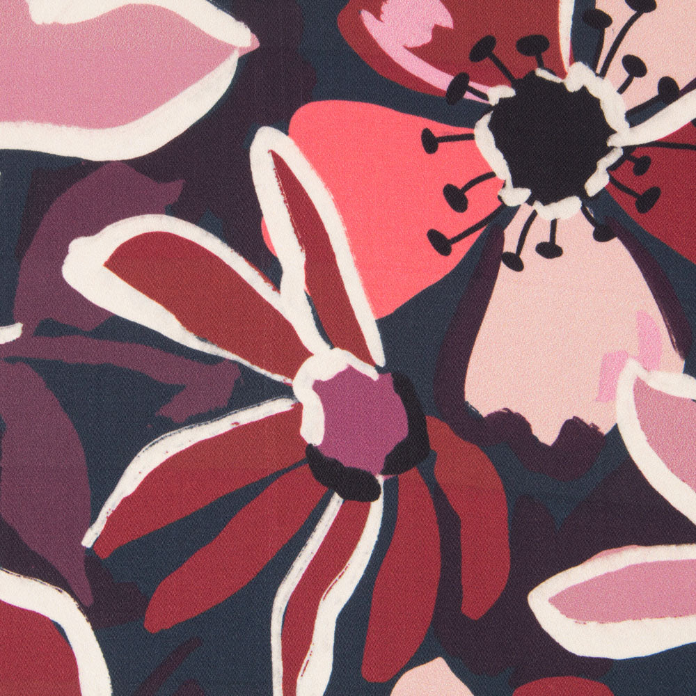 Crepe Fina Botánica Granate - Ribes y Casals