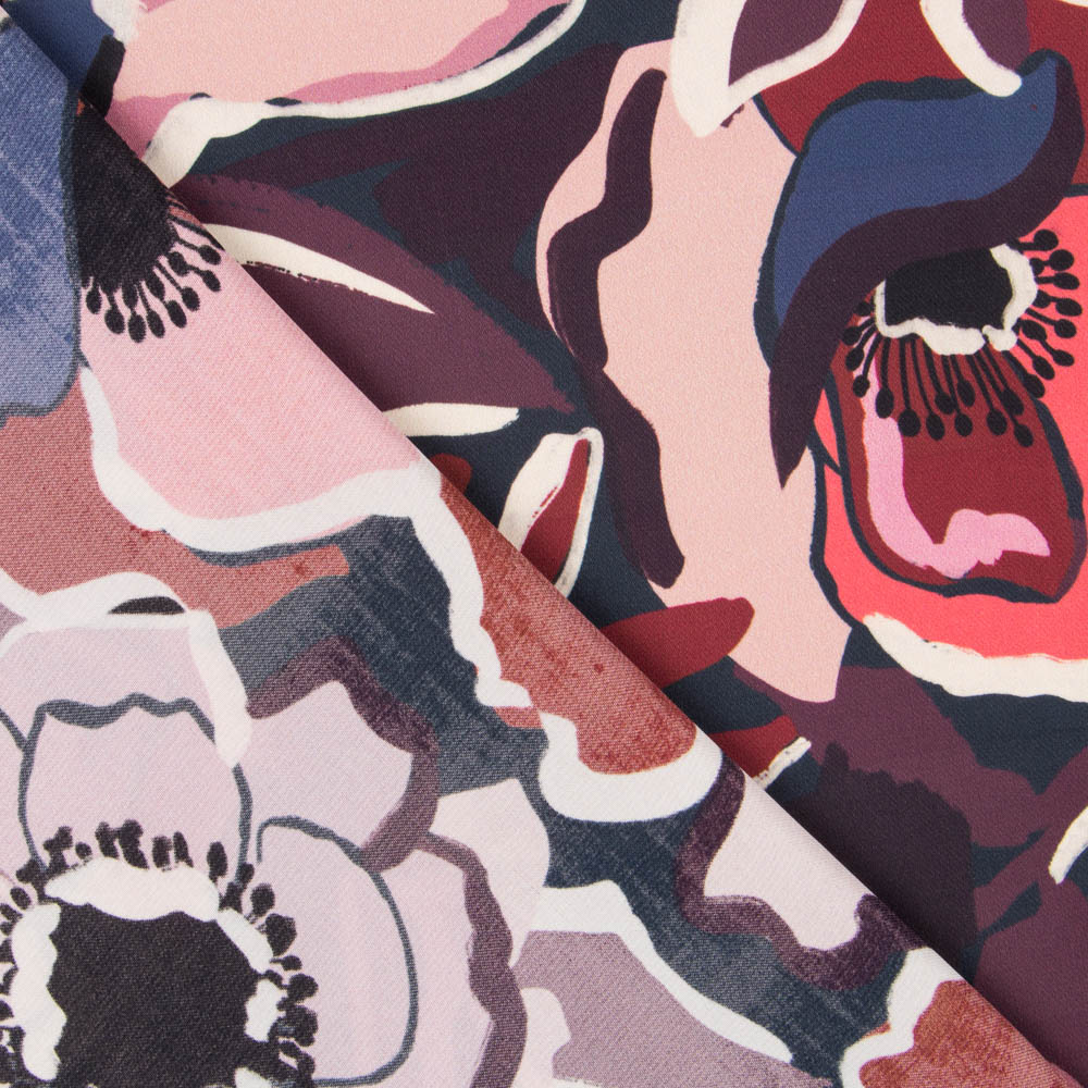 Crepe Fina Botánica Granate - Ribes y Casals