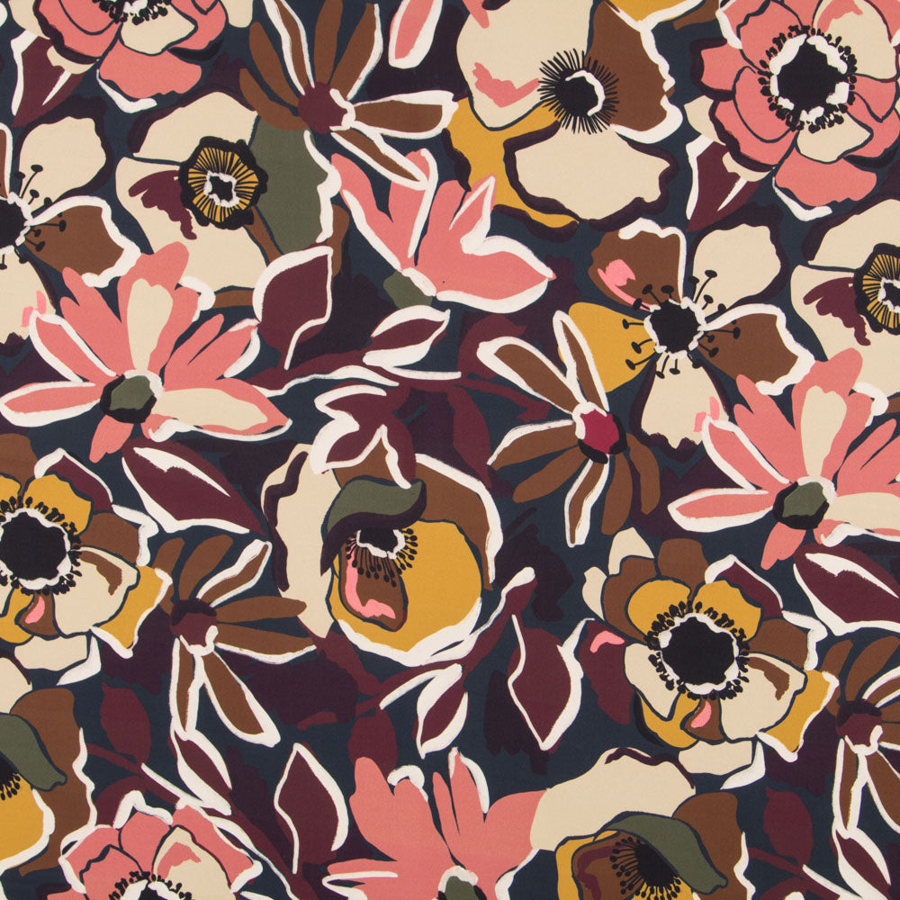 Crepe Fina Botánica Marrón - Ribes y Casals