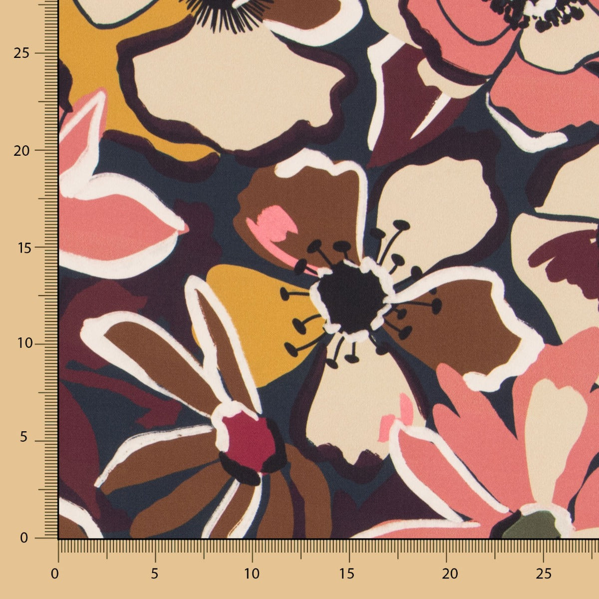 Crepe Fina Botánica Marrón - Ribes y Casals