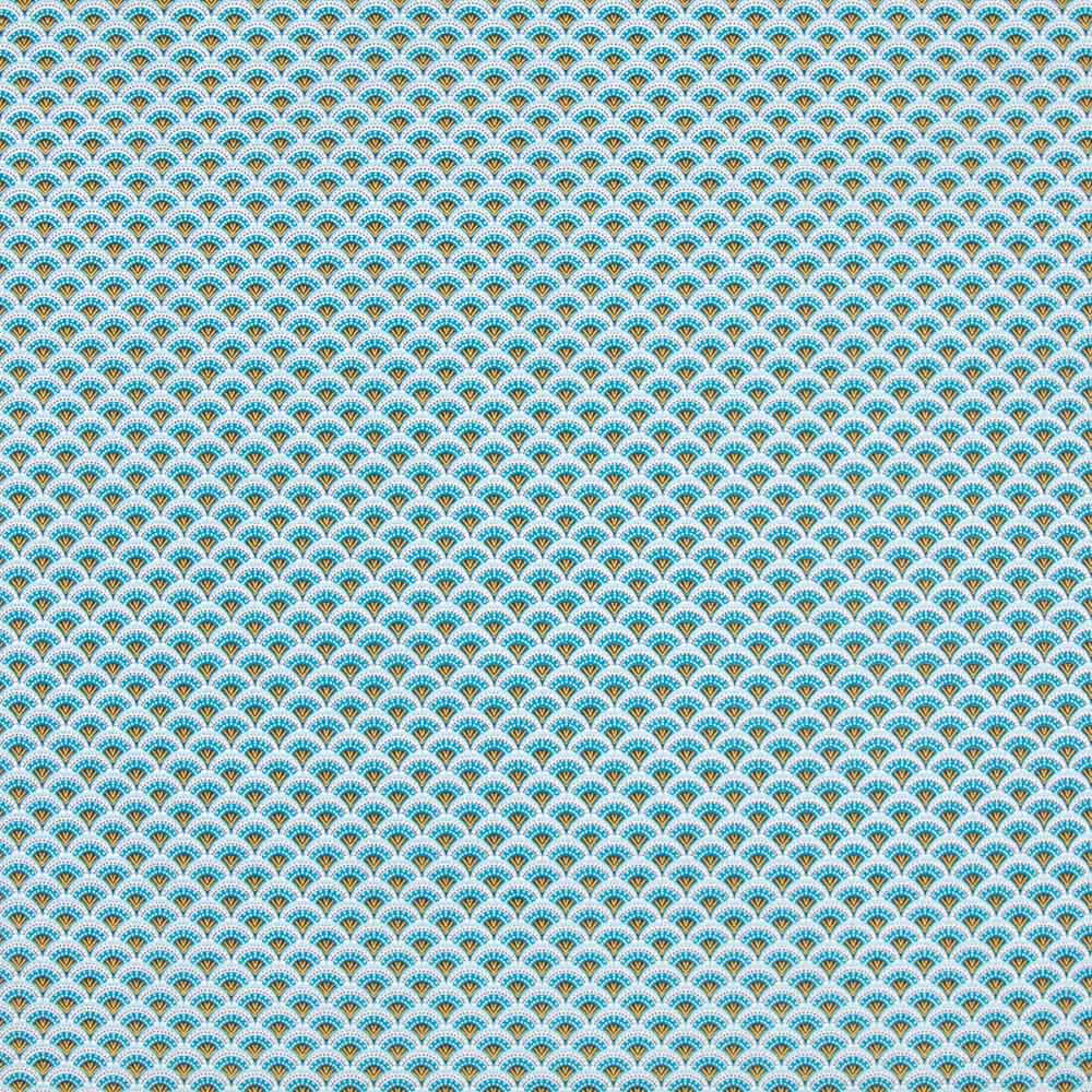 Popelín Algodón Abanico Azules - Ribes y Casals