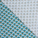 Popelín Algodón Abanico Azules - Ribes y Casals