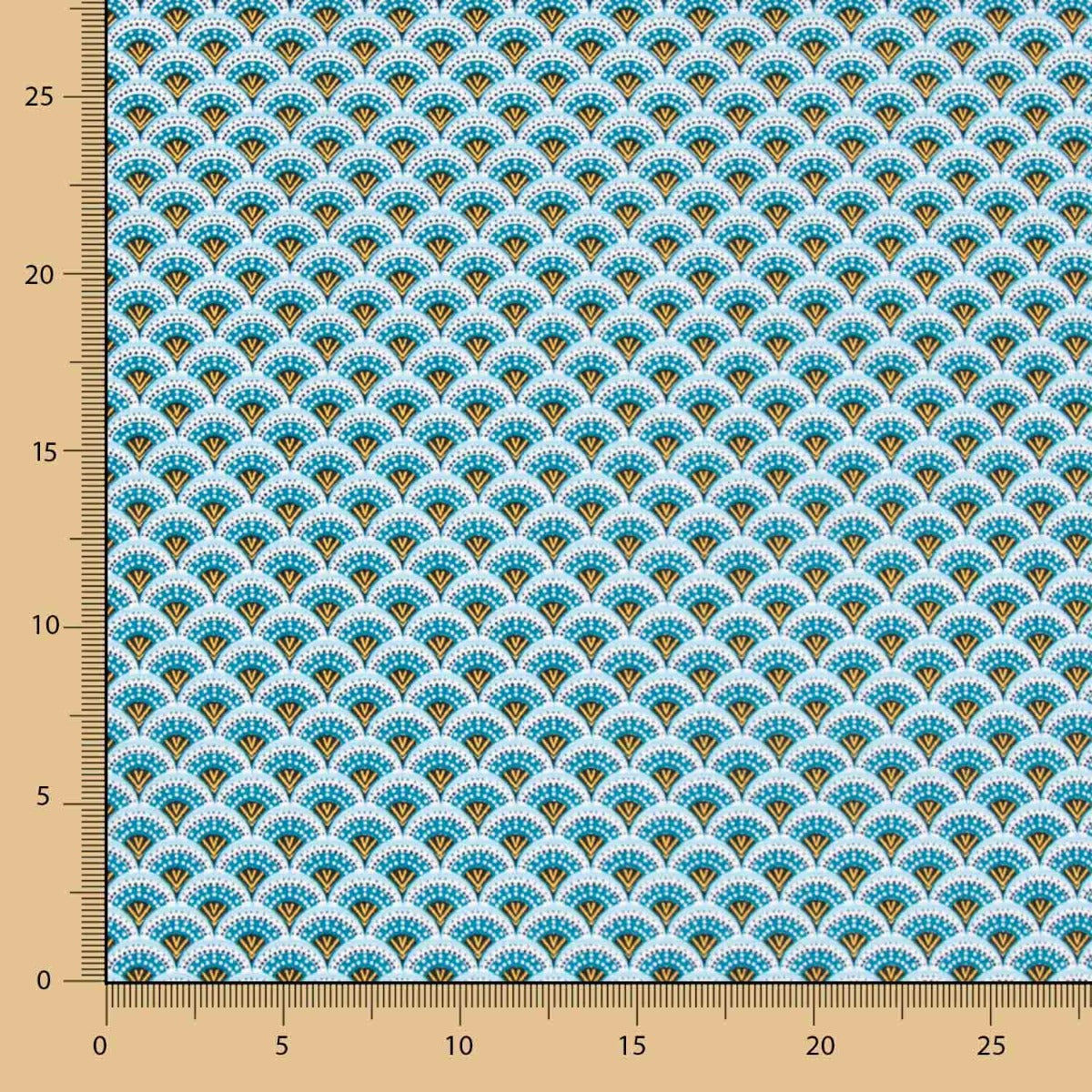 Popelín Algodón Abanico Azules - Ribes y Casals