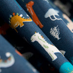 Popelín Algodón Dinosaurios Azul - Ribes y Casals