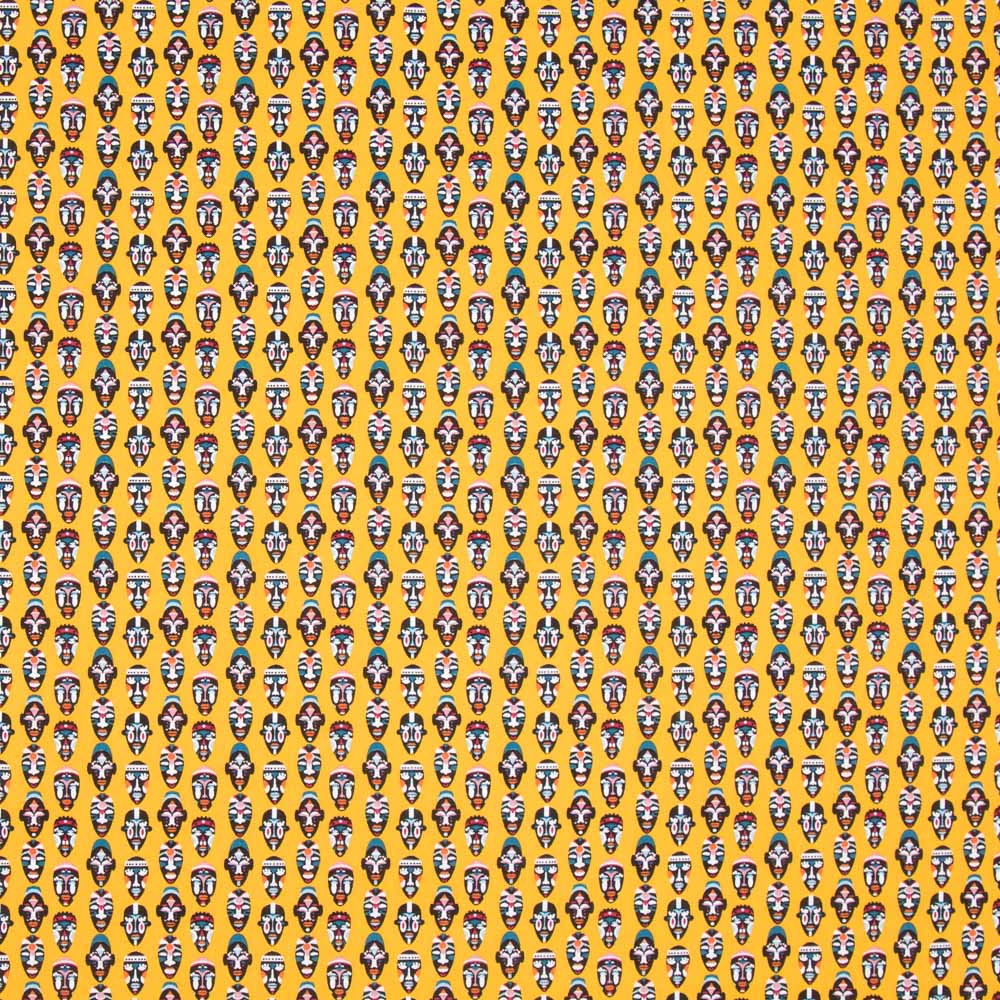 Popelín Algodón Tribus Amarillo - Ribes y Casals