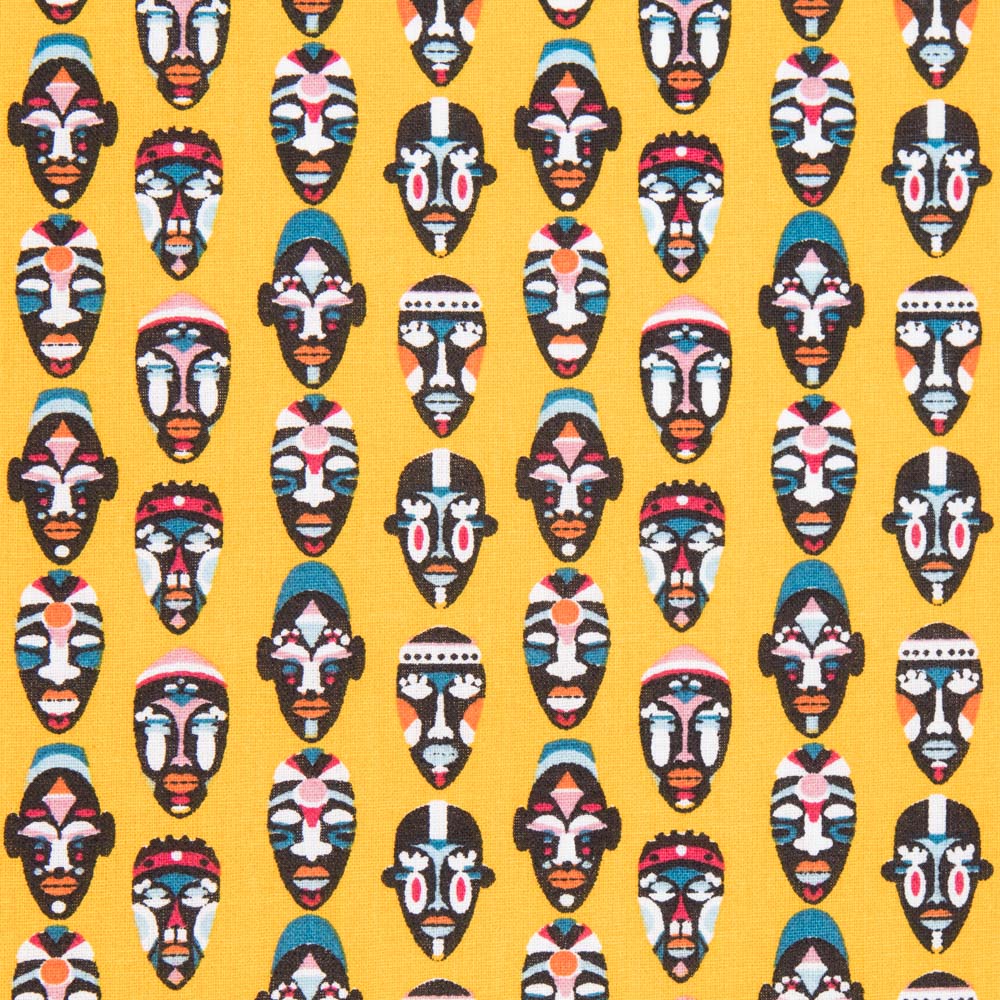 Popelín Algodón Tribus Amarillo - Ribes y Casals