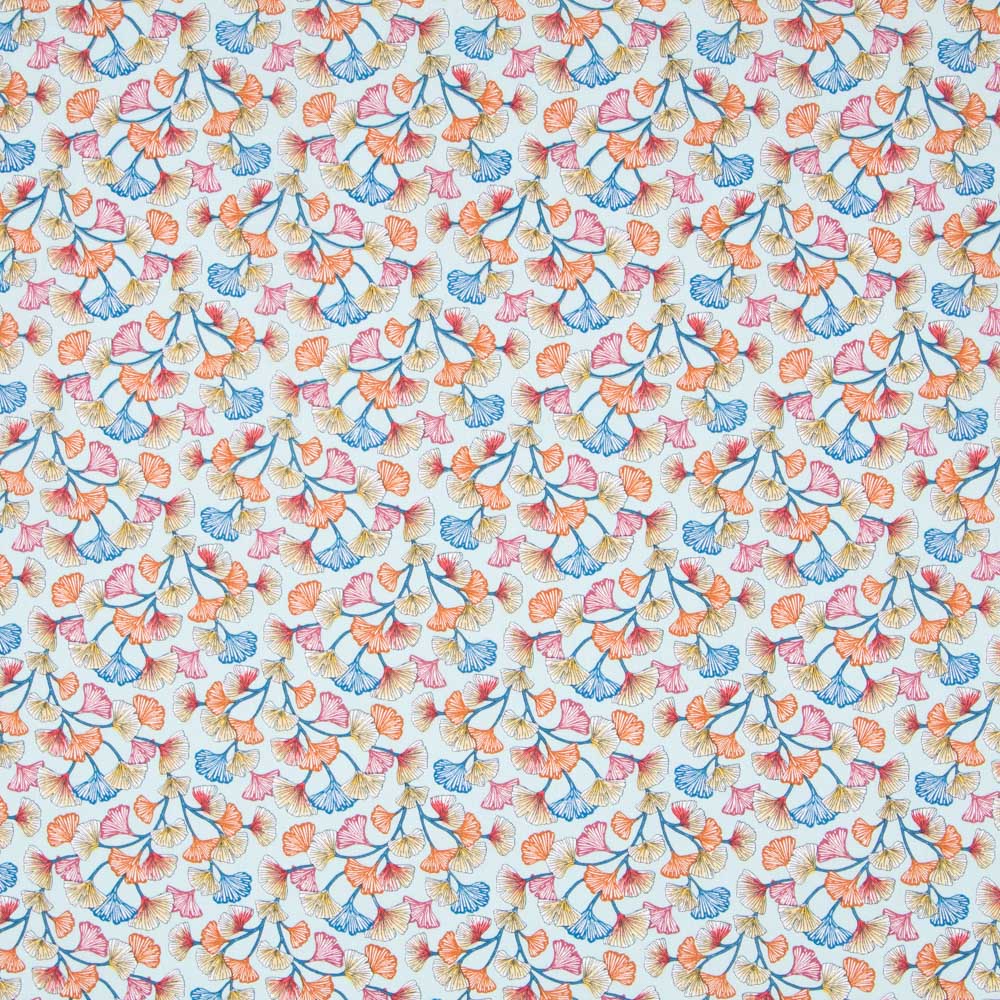 Popelín Algodón Corales Azul - Ribes y Casals