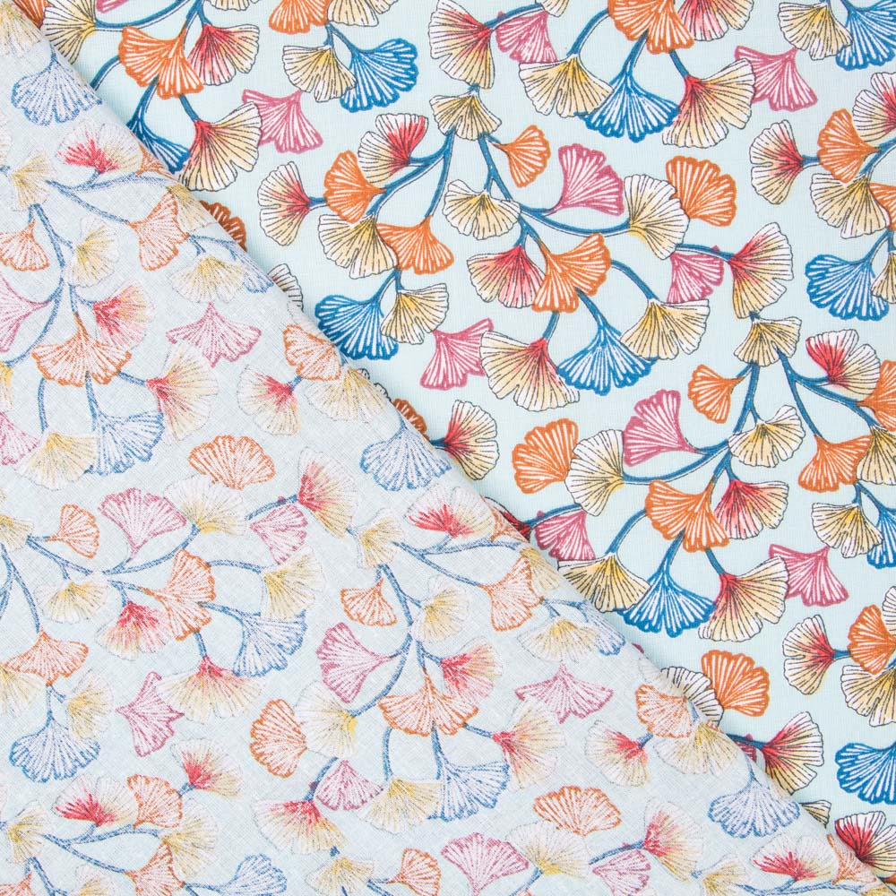 Popelín Algodón Corales Azul - Ribes y Casals