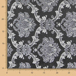 Jacquard Damasco Lúrex Negro Plata - Ribes y Casals
