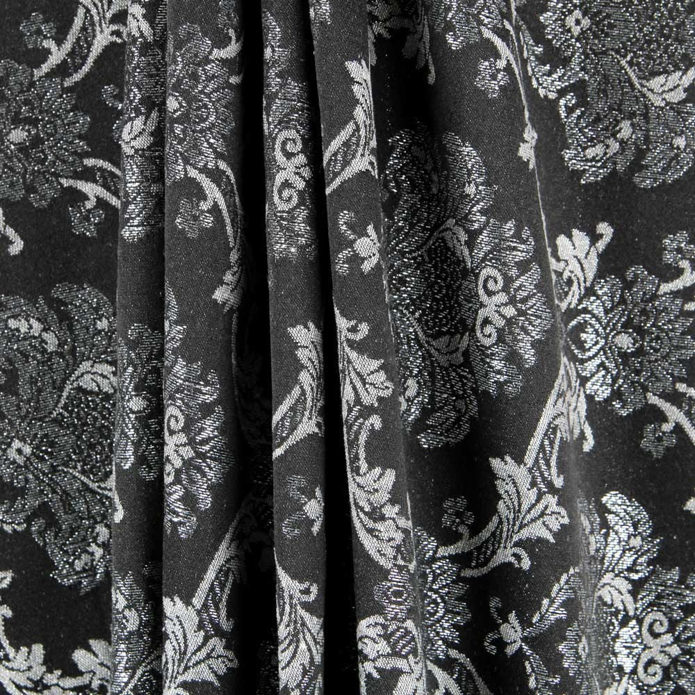 Jacquard Damasco Lúrex Negro Plata - Ribes y Casals