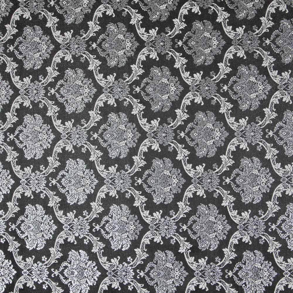 Jacquard Damasco Lúrex Negro Plata - Ribes y Casals