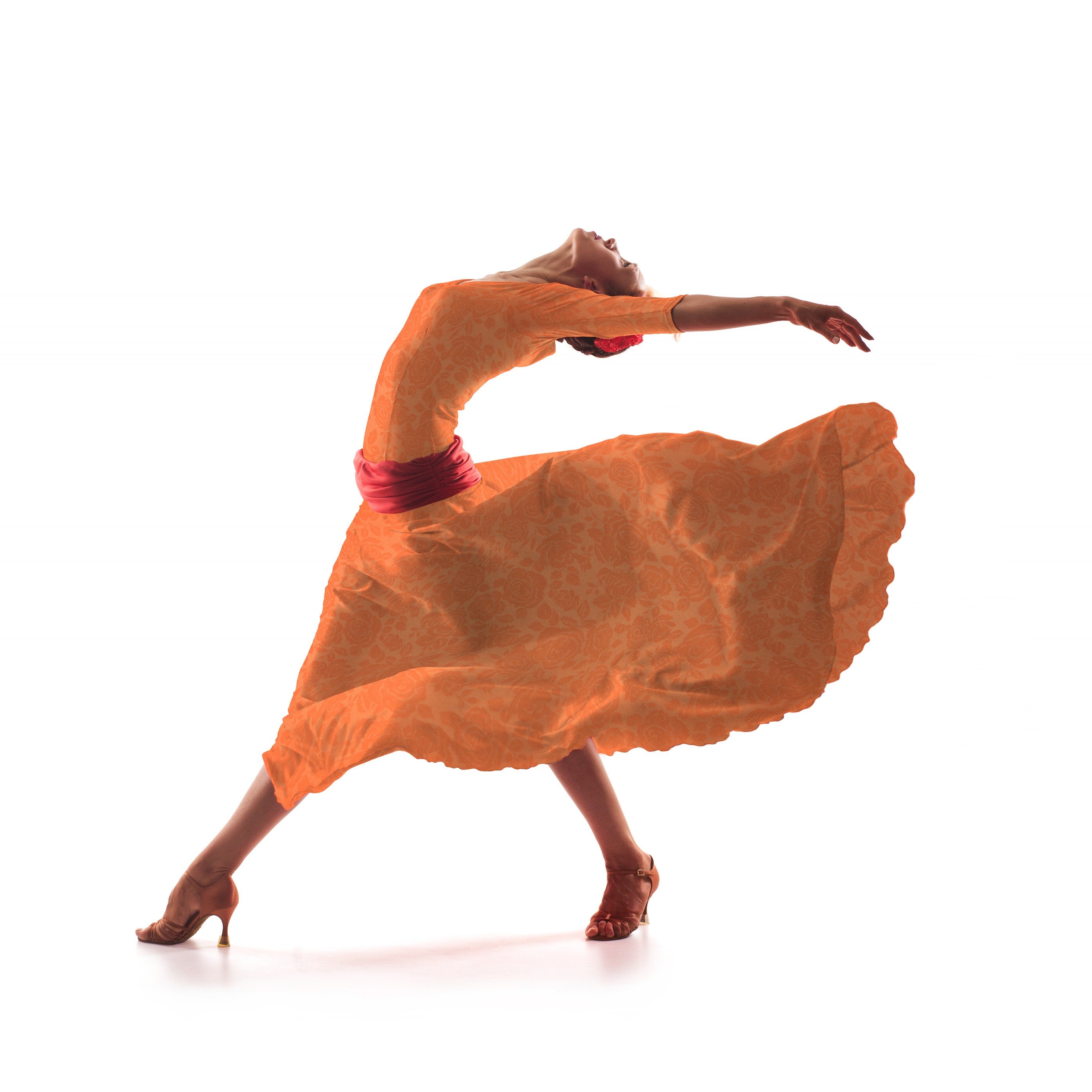 Jacquard Floral Mandarina - Ribes y Casals