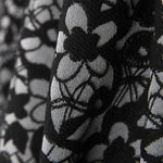 Jacquard Floral Negro Gris - Ribes y Casals