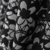 Jacquard Floral Negro Gris - Ribes y Casals