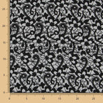 Jacquard Floral Negro Gris - Ribes y Casals