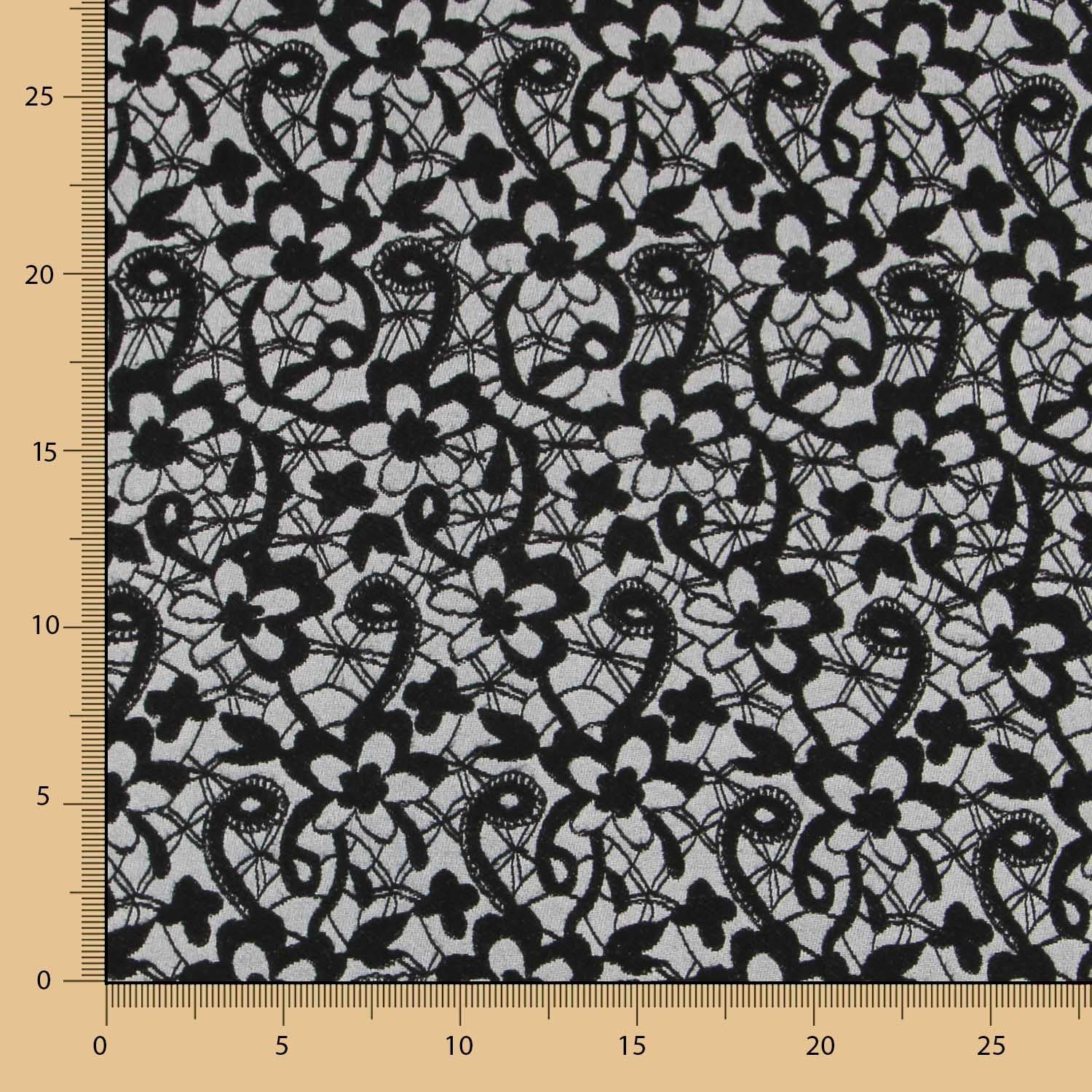 Jacquard Floral Negro Gris - Ribes y Casals