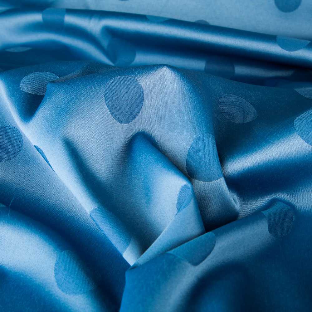 Jacquard Lunares Azul 3cm - Ribes y Casals