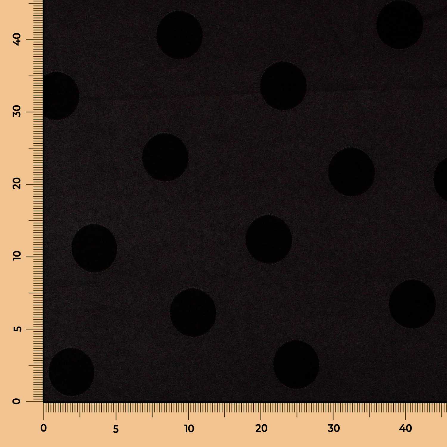 Jacquard Lunares Negro 3cm - Ribes y Casals