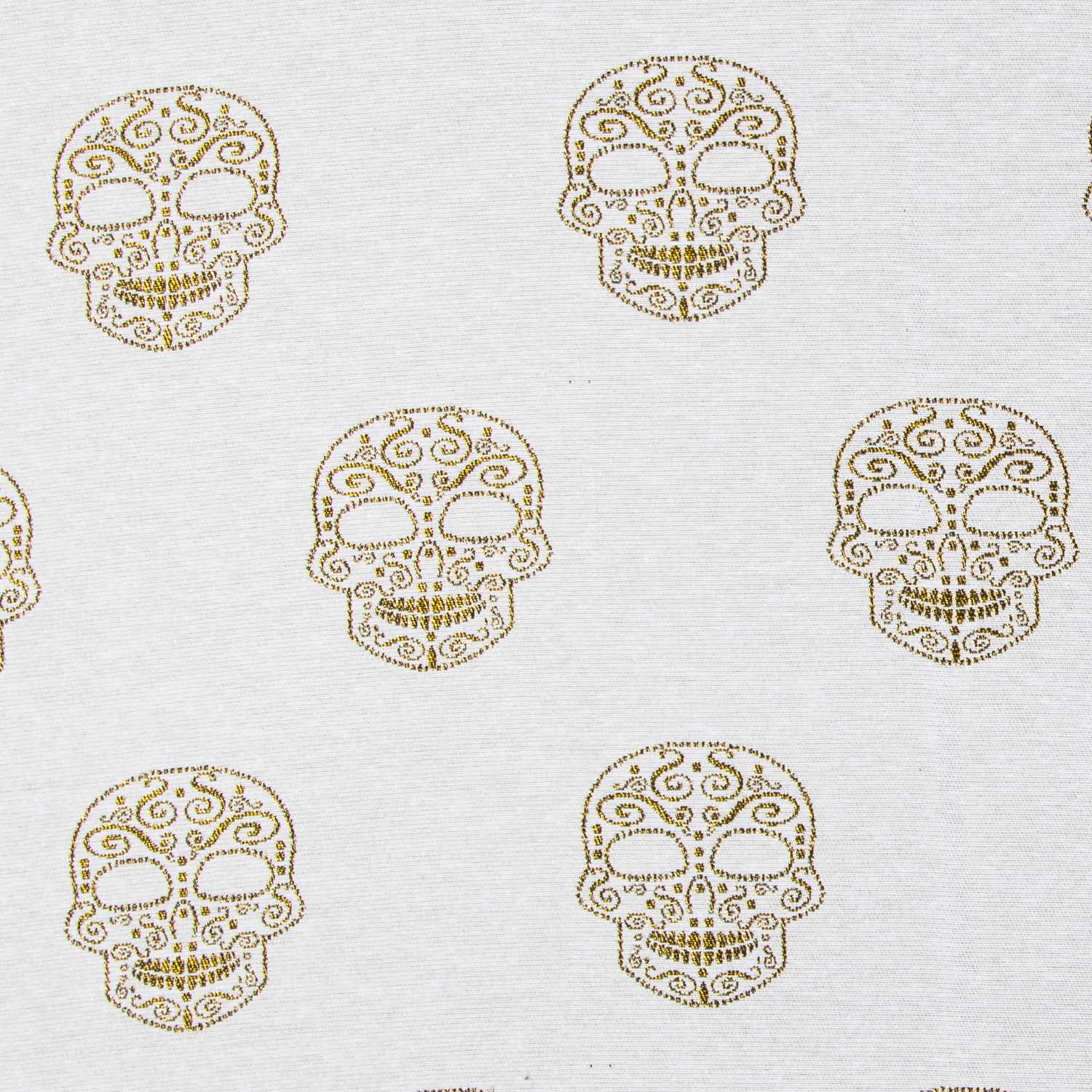 Jacquard Lurex Calavera Cruda Oro - Ribes y Casals