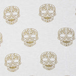 Retal Jacquard Lurex Calavera Cruda Oro 75x140 cm - Ribes y Casals