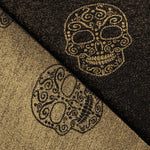 Jacquard Lurex Calavera Negra Oro - Ribes y Casals