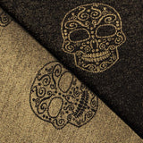 Jacquard Lurex Calavera Negra Oro - Ribes y Casals