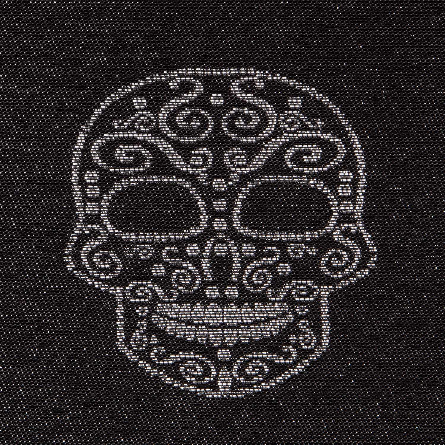 Jacquard Lurex Calavera Negra Plata - Ribes y Casals