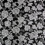 Jacquard Lurex Floral Negra Plata - Ribes y Casals