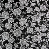 Jacquard Lurex Floral Negra Plata - Ribes y Casals