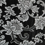 Jacquard Lurex Floral Negra Plata - Ribes y Casals