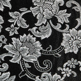 Jacquard Lurex Floral Negra Plata - Ribes y Casals