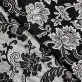 Jacquard Lurex Floral Negra Plata - Ribes y Casals