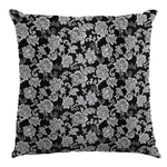 Jacquard Lurex Floral Negra Plata - Ribes y Casals