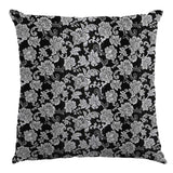Jacquard Lurex Floral Negra Plata - Ribes y Casals