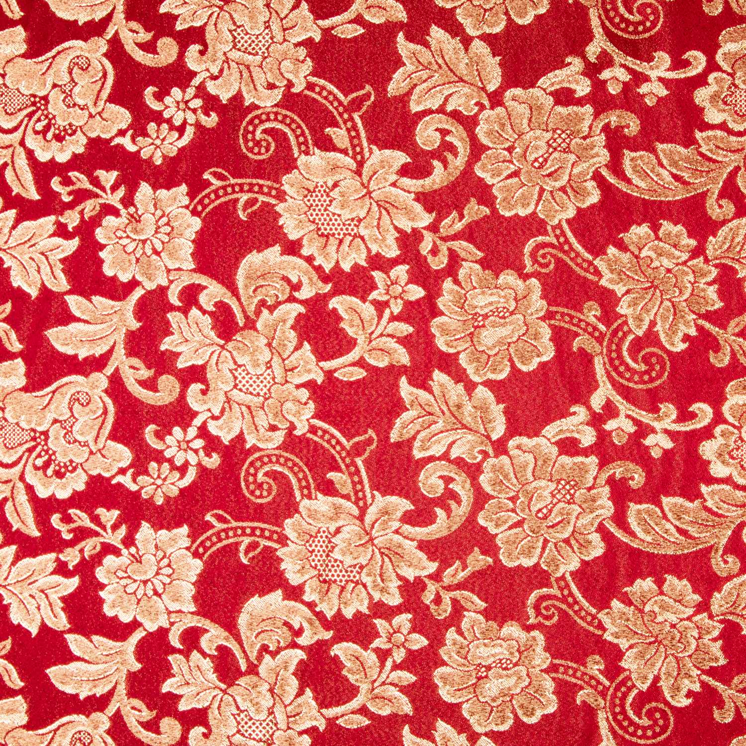 Jacquard Lurex Floral Roja Oro - Ribes y Casals