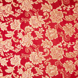 Jacquard Lurex Floral Roja Oro - Ribes y Casals