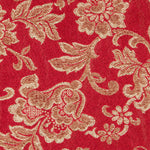 Jacquard Lurex Floral Roja Oro - Ribes y Casals