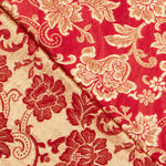 Jacquard Lurex Floral Roja Oro - Ribes y Casals