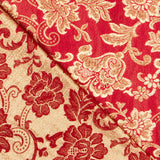 Jacquard Lurex Floral Roja Oro - Ribes y Casals