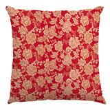 Jacquard Lurex Floral Roja Oro - Ribes y Casals