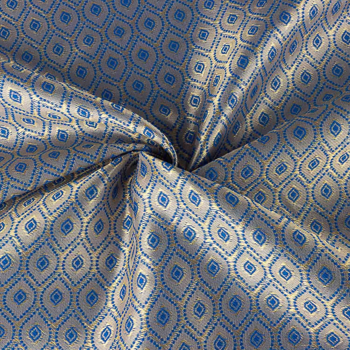 Jacquard Bicolor Rombos Azul - Ribes y Casals