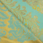 Jacquard Brocado Florencia Azul y Dorado - Ribes y Casals