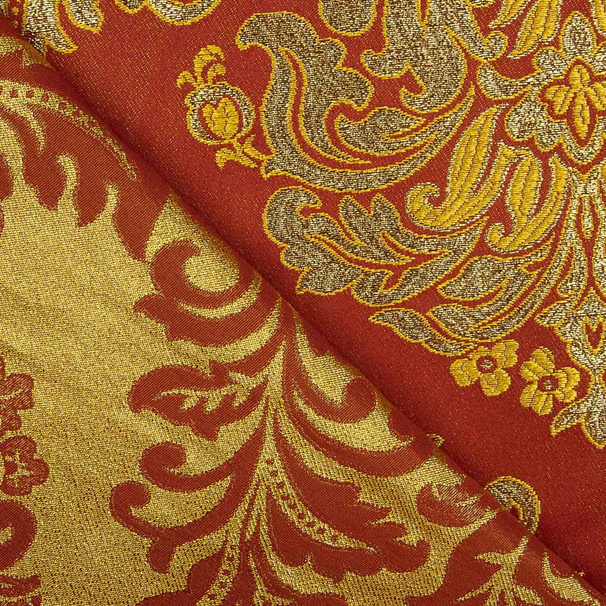Jacquard Brocado Florencia Granate y Dorado - Ribes y Casals