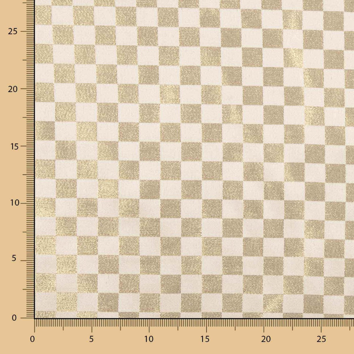 Brocado Cuadro Damero Oro - Ribes y Casals