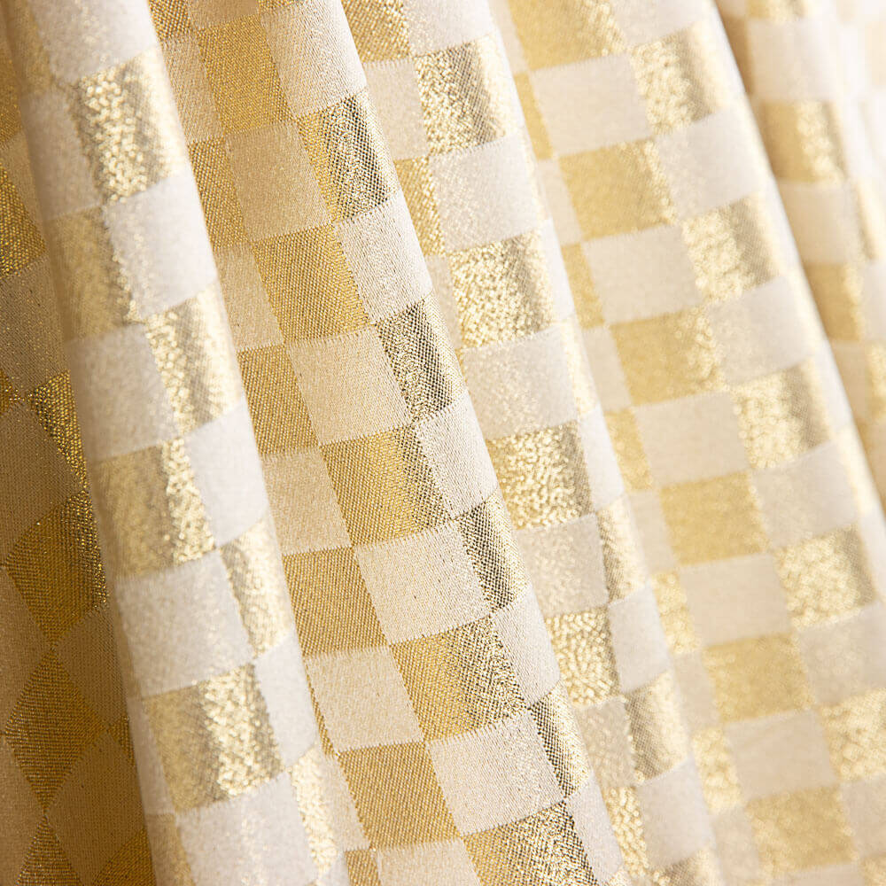 Brocado Cuadro Damero Oro - Ribes y Casals