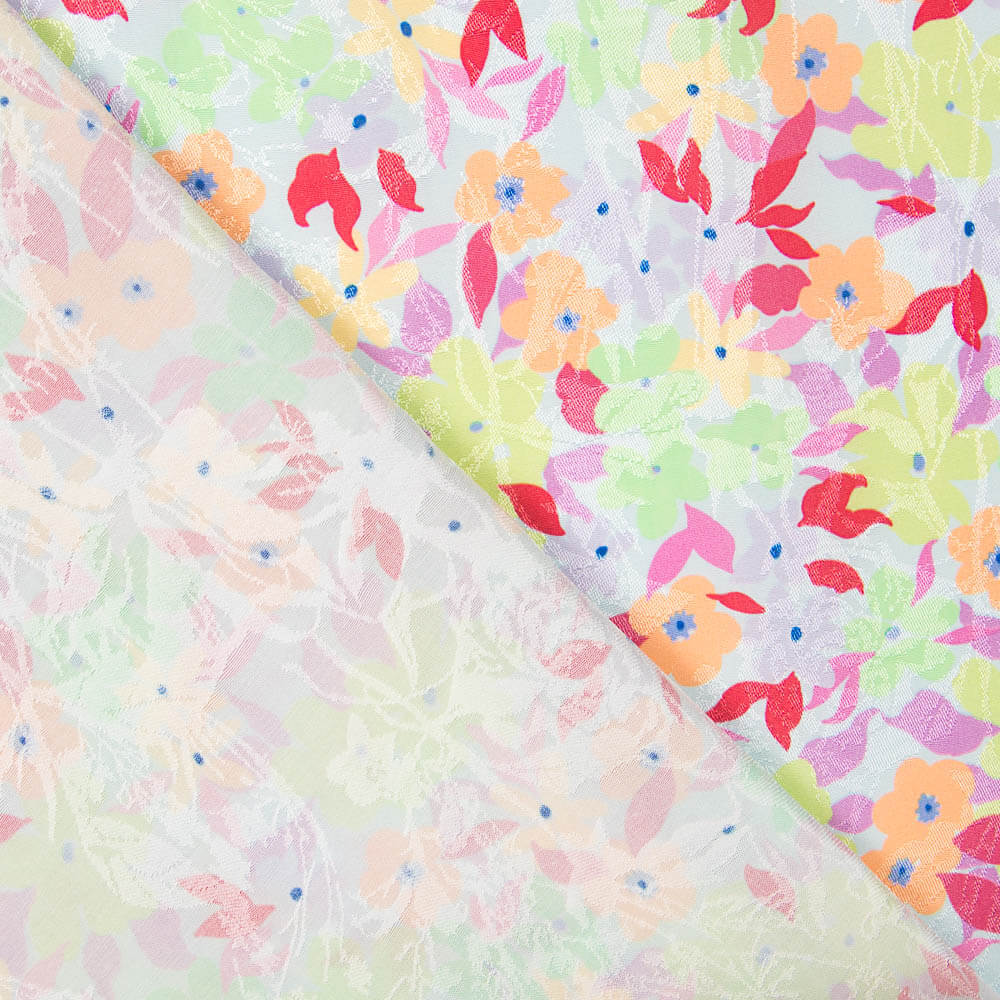 Jacquard Poliéster Jardín Azul - Ribes y Casals